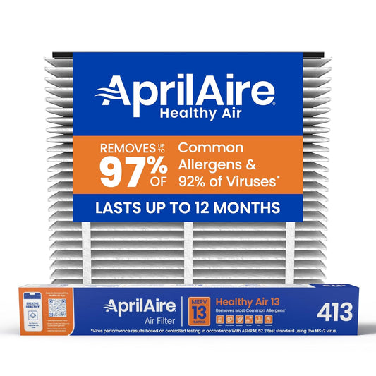 AprilAire 413 Replacement Filter - MERV 13 Air Purifier Filter for Healthy Home | 16x25x4 (Pack of 1)