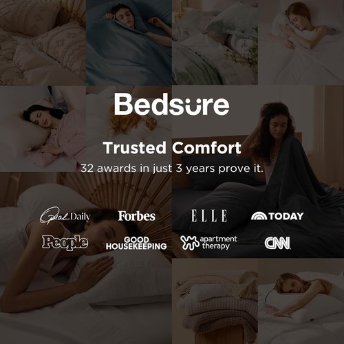 Bedsure Twin Sheets Set - Soft & Breathable 3-Piece Bedding - Hotel Luxury Microfiber - Dark Grey