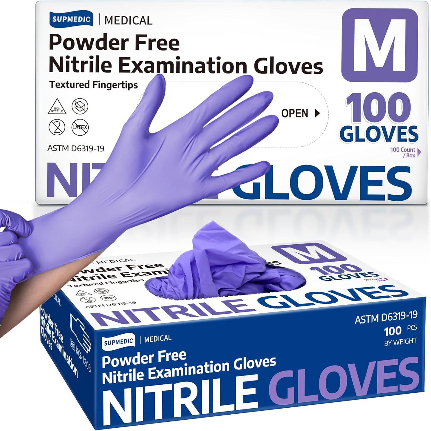 Supmedic Medical Soft Max™ Nitrile Disposable Gloves - 100 Ct | Latex-Free, Powder-Free, Food Safe