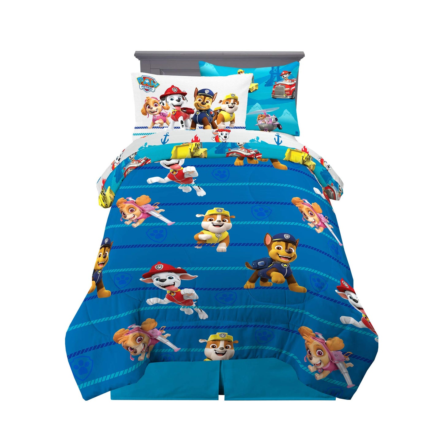 Paw Patrol Kids Bedding Super Soft Comforter and Sheet Set with Sham, 5 Piece Twin Size, (100% Officially Licensed Nickelodeon Product) By Franco