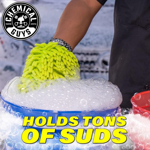 Chemical Guys Microfiber Wash Mitt - Ultra-Soft, Scratch-Free Car Wash Glove in Lime Green | Safe for Trucks & SUVs