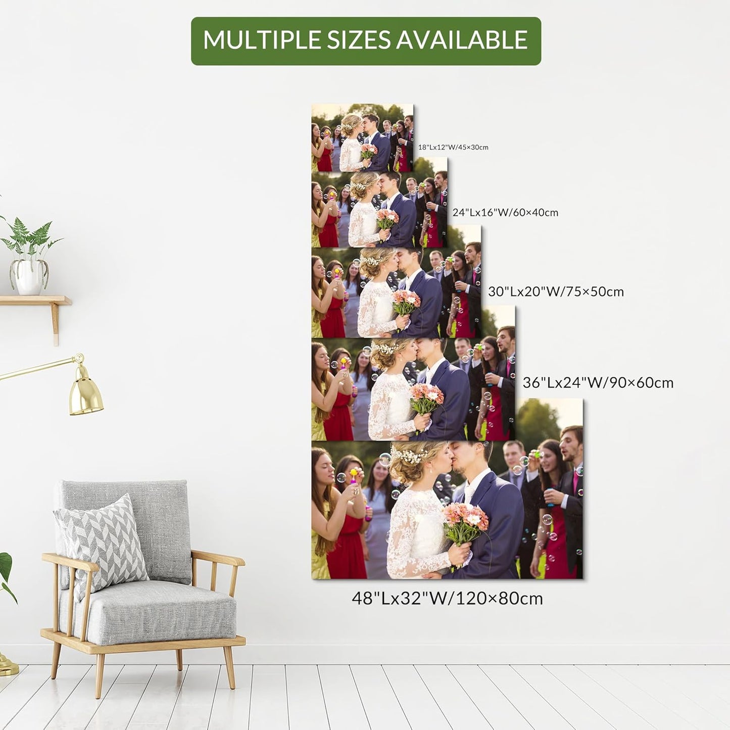 Wewejia Custom Canvas Prints - Personalized Photo Art for Weddings & Family | 36x24 Inch Easy to Hang