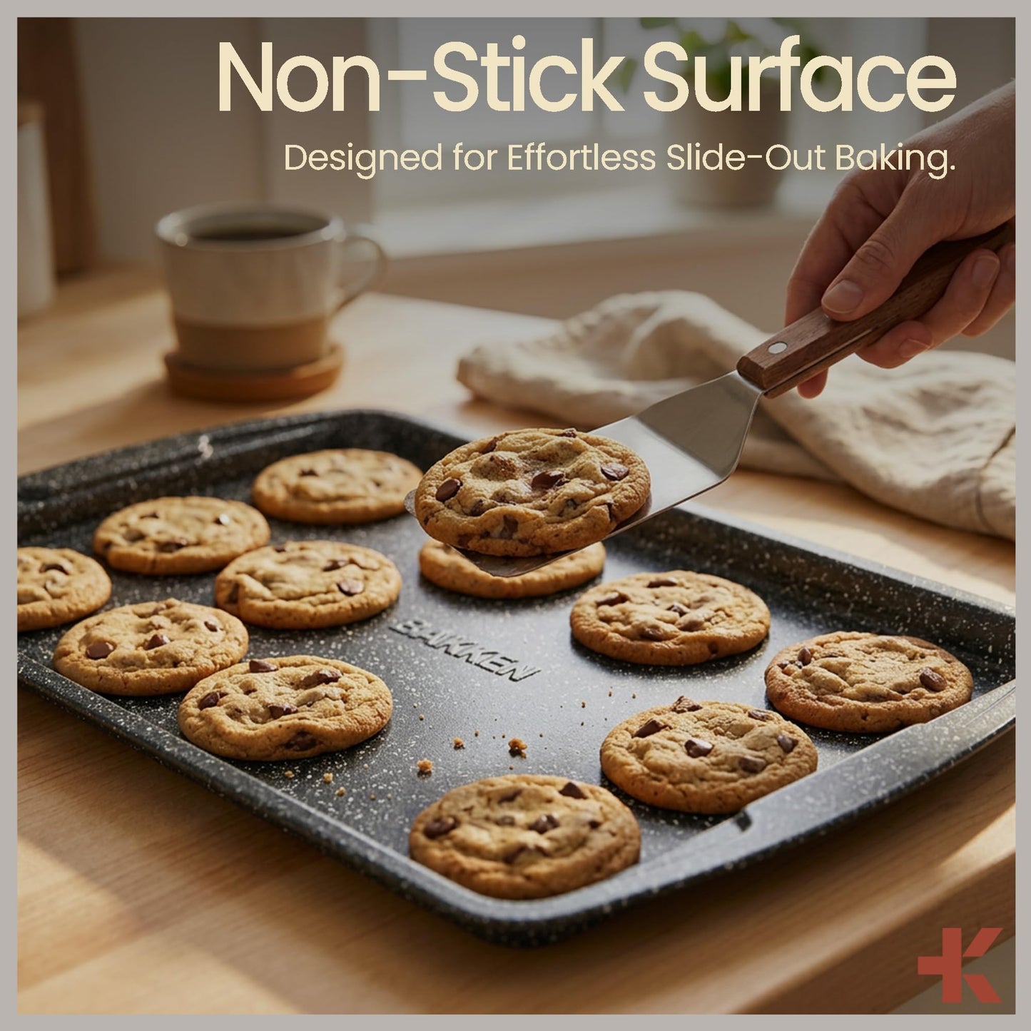Bakken Swiss - Bakeware Set – 6 Piece – Stackable, Deluxe, Non-Stick Baking Pans for Professional and Home Cooking – Carbon Steel, Gray Stone Coating