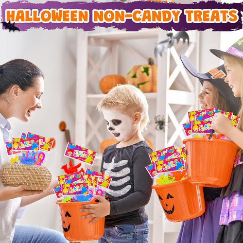 Halloween Party Favor Goodie Bag Stuffers for Toddlers 42 PCS, Halloween Sticky Hands for Kids, Boo Trick or Treat Basket Pinata Fillers Birthday Classroom Prizes Supplies Games Stuff for Boys Girls