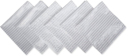 Hanukkah Tabletop Napkin Set - 6-Piece Silver Stripe Décor for Festival of Lights