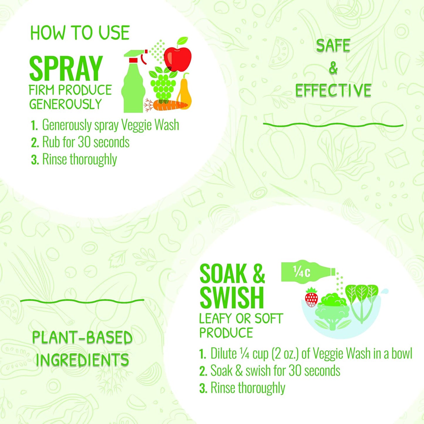 Veggie Wash | Fruit & Vegetable Cleaner - 16 Fl Oz, Pack of 2 for Fresh Produce Care
