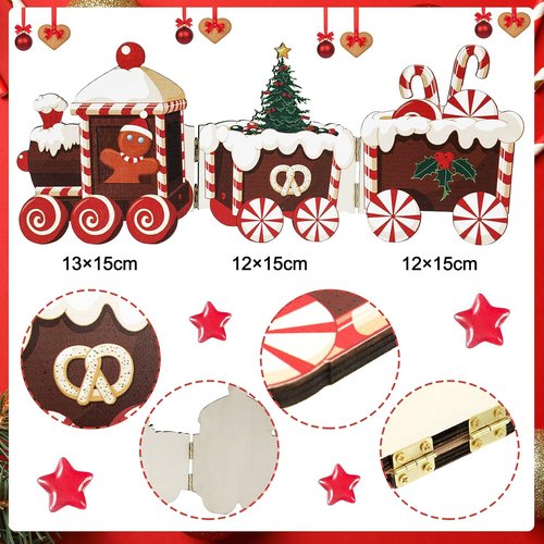 Jetec Gingerbread Train Table Centerpiece - Festive Wooden Christmas Decoration for Home & Office | Gingerbread Man Style