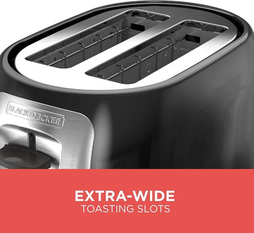 BLACK+DECKER 2-Slice Toaster - Extra Wide Slots, 7 Shade Settings, 850 Watts, Bagel & Frozen Functions