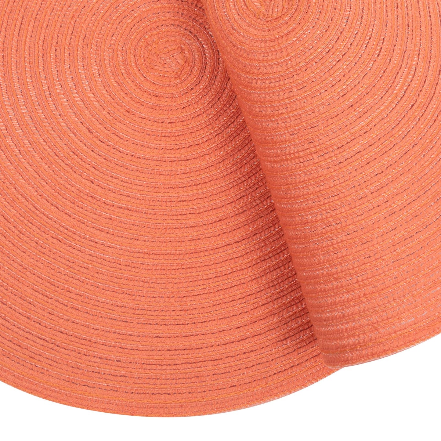 SHACOS Round Braided Placemats Set of 6 Washable Cotton Polyester Round Placemats for Kitchen Table 15 inch Round Table Mats (Coral, 6)