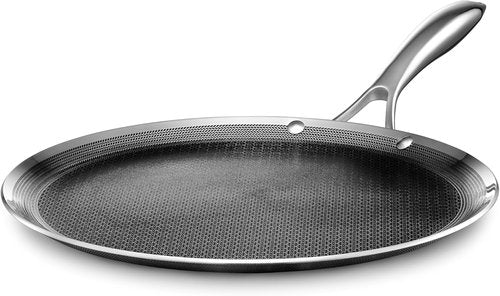 HexClad Hybrid Nonstick Griddle Pan - 12-Inch, Stay-Cool Handle, Dishwasher-Safe & Oven-Safe Up to 900°F