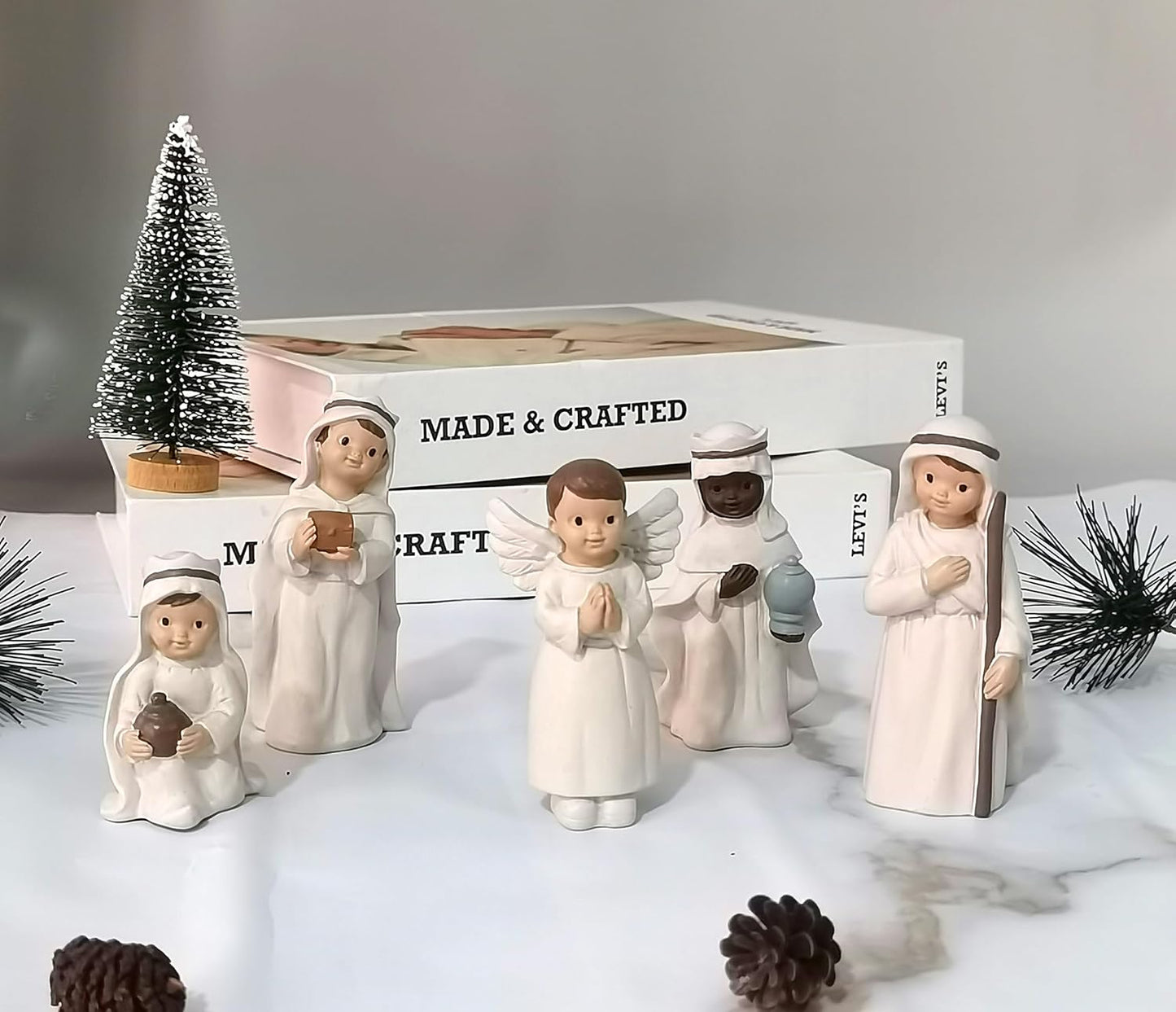 Miniature Holy Family Nativity Figurine - 2.56 Inch Tabletop Christmas Decoration