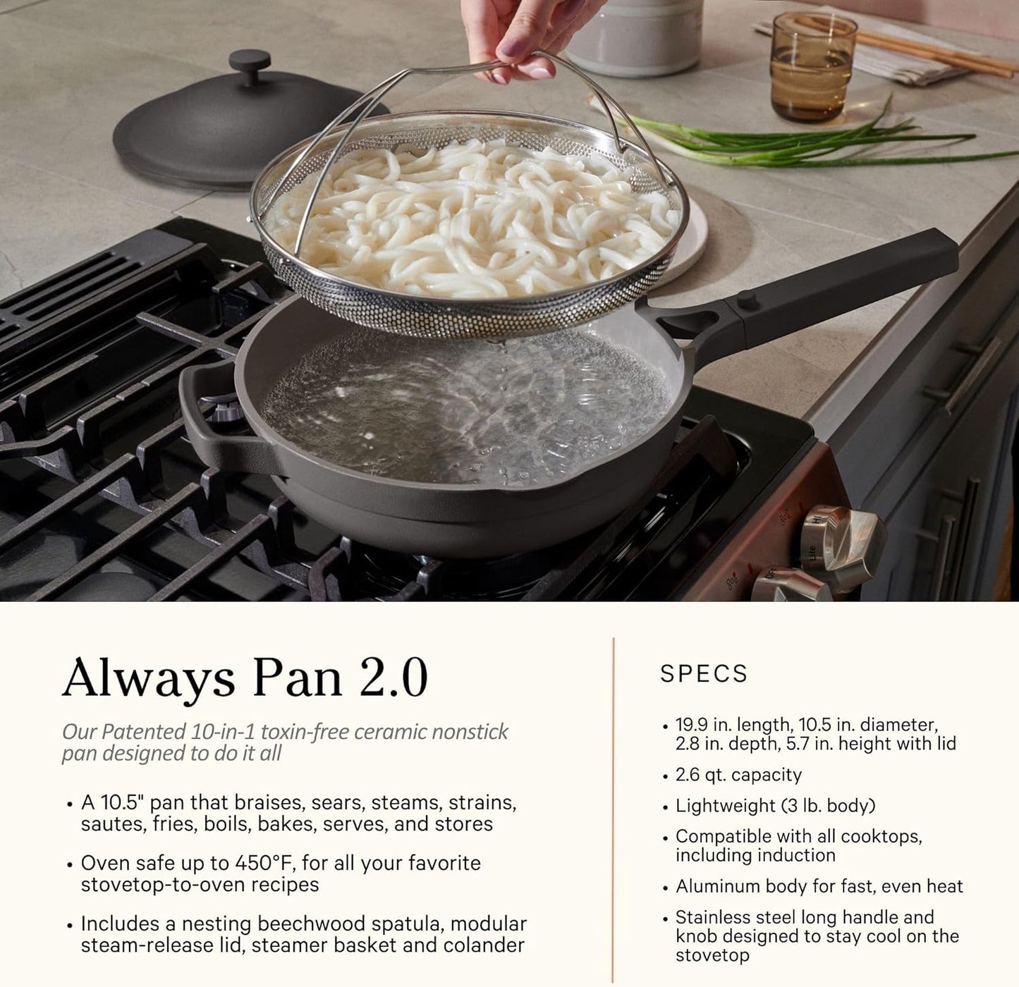 Our Place Cookware Duo - 7-Piece Ceramic Cookware Set with 10.5" Always Pan 2.0 & 5.5 Qt Pot | Induction & Oven Safe | Nonstick, Non-Toxic | Blue Salt