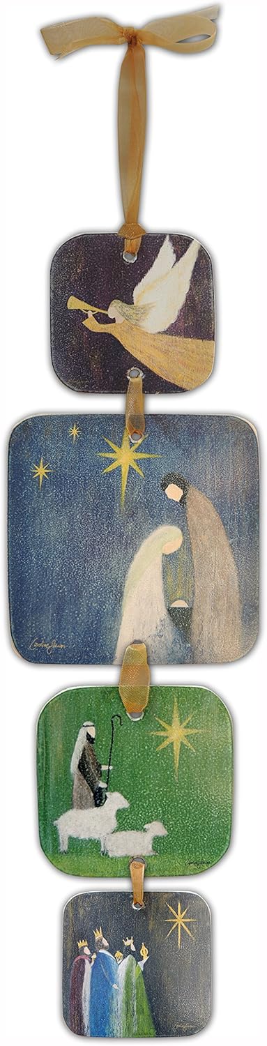 16-Inch Cathedral Art Nativity Ornament with Inspirational Words - Abbey & CA Gift