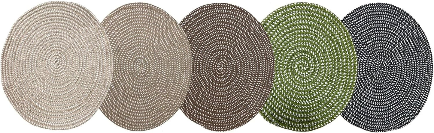 Skiennix Hand Woven Round Area Rug - Cozy Cushion for Living Room & Bedroom | 2' Dark Camel