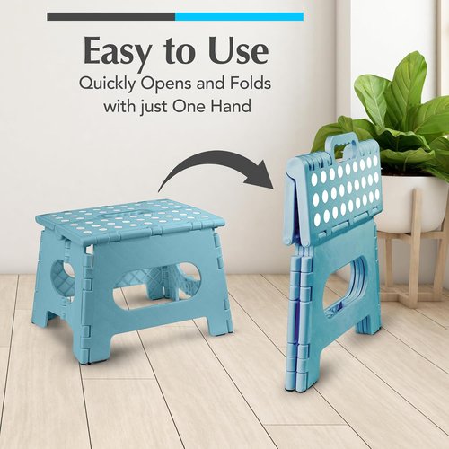 Handy Laundry Folding Step Stool - Lightweight & Sturdy for Adults and Kids - Easy One-Flip Design (Teal | 2-Pack)