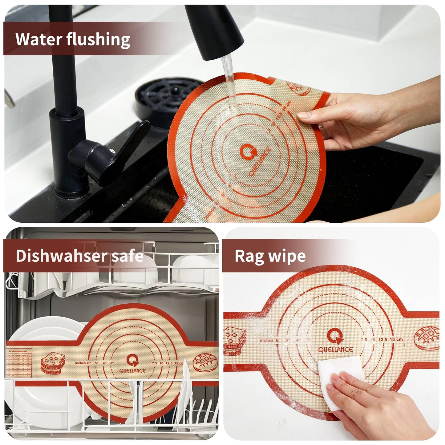 Silicone Sourdough Bread Sling Mat - 2Set Round Dough Baking Slings For Dutch Oven, NonStick High Degree Kitchen Sourbread Making Loaf Pan Lifter Liner, Reusable Cooking Transfer Mats with Long Handle