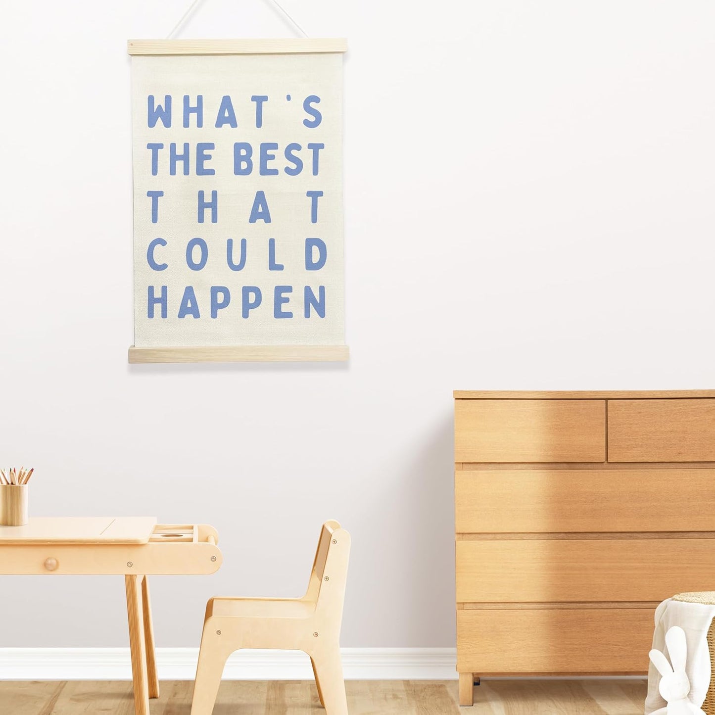 NQDWX Inspirational Quote Wall Art - "What's the Best That Could Happen" Canvas Poster | 12x17 Inches