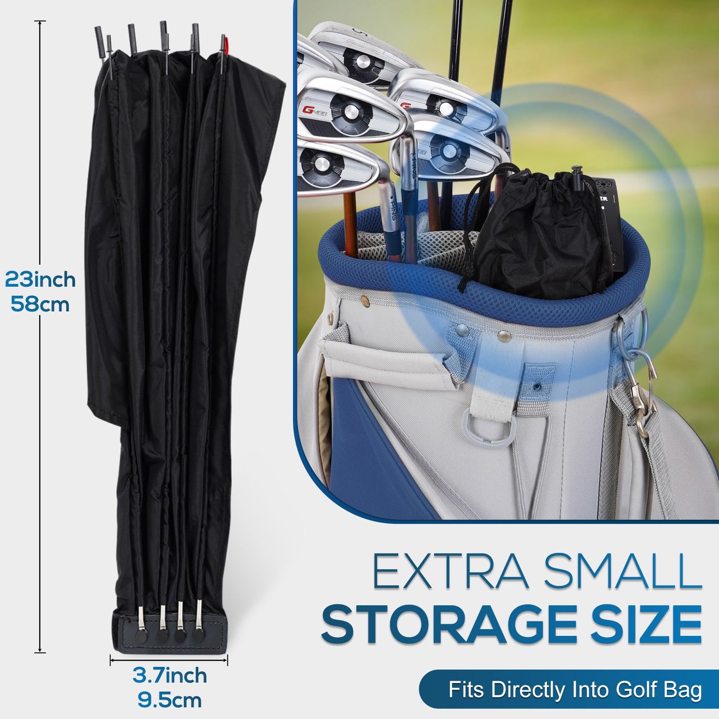 LZFAN Golf Bag Rain Cover, Golf Club Protector, Waterproof Rain and Dust Covers, Easy Access Golf Bag Rain Hood/Cover, Anti UV,Anti-Static,All Weather Protection, Garage Storage (Upgrade-Zipper)