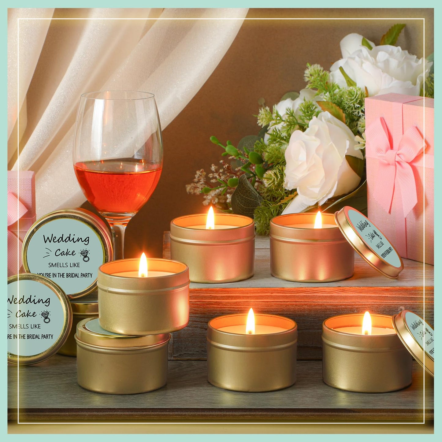 Conelist 8 Pcs Bridesmaid Proposal Gifts Smells Like You're in The Bridal Party Candles Bridesmaid Gifts Natural Soy Wax Candles for Bridesmaid Best Friends Wedding Gifts (Light Green,Stylish)