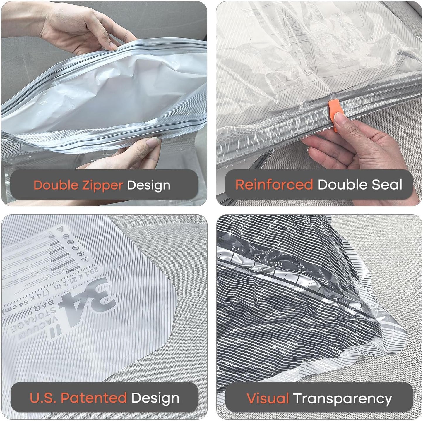 Vacbird Vacuum Storage Bags Set - 18 Pack with Rechargeable Wireless Pump | Large, Medium & Small for Clothing, Travel & Home