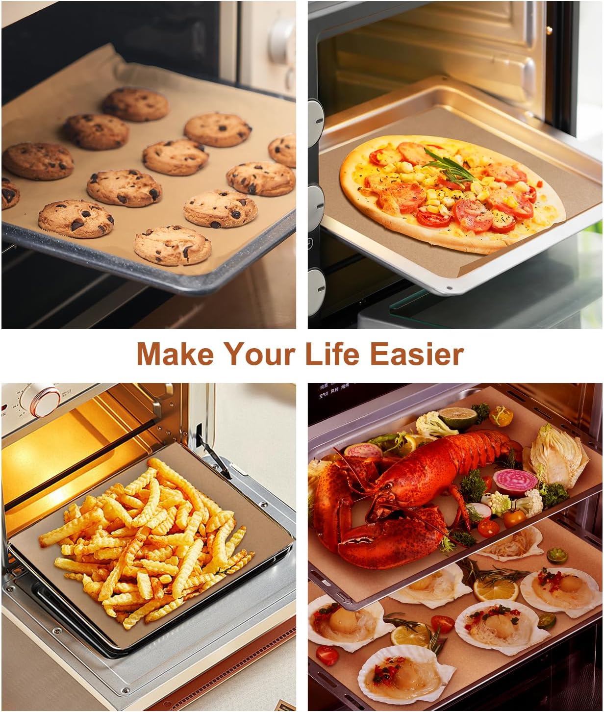 Unbleached Parchment Paper | 9x13IN Non-Stick Baking Sheets - 70 Precut Sheets for Grilling, Air Frying & Steaming