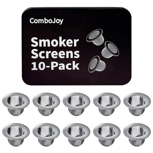 ComboJoy 10 PCS Whiskey Smoker Filter Screens, Stainless Steel Reusable Mesh Replacement Screens with Metal Tin Storage Case for Cocktail & Whiskey Smoker Kits