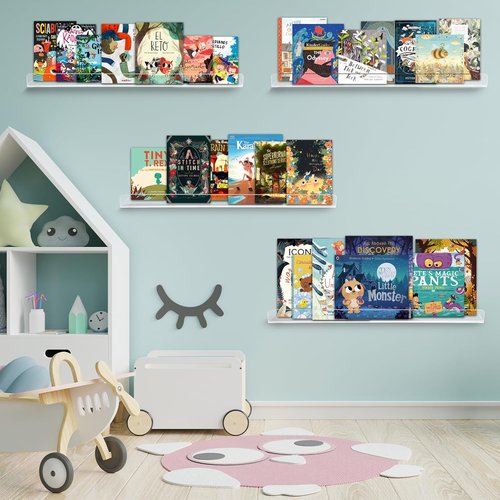 Dezzer Acrylic Floating Shelves - 15" Clear Wall-Mounted Storage for Books, Perfumes & Toys