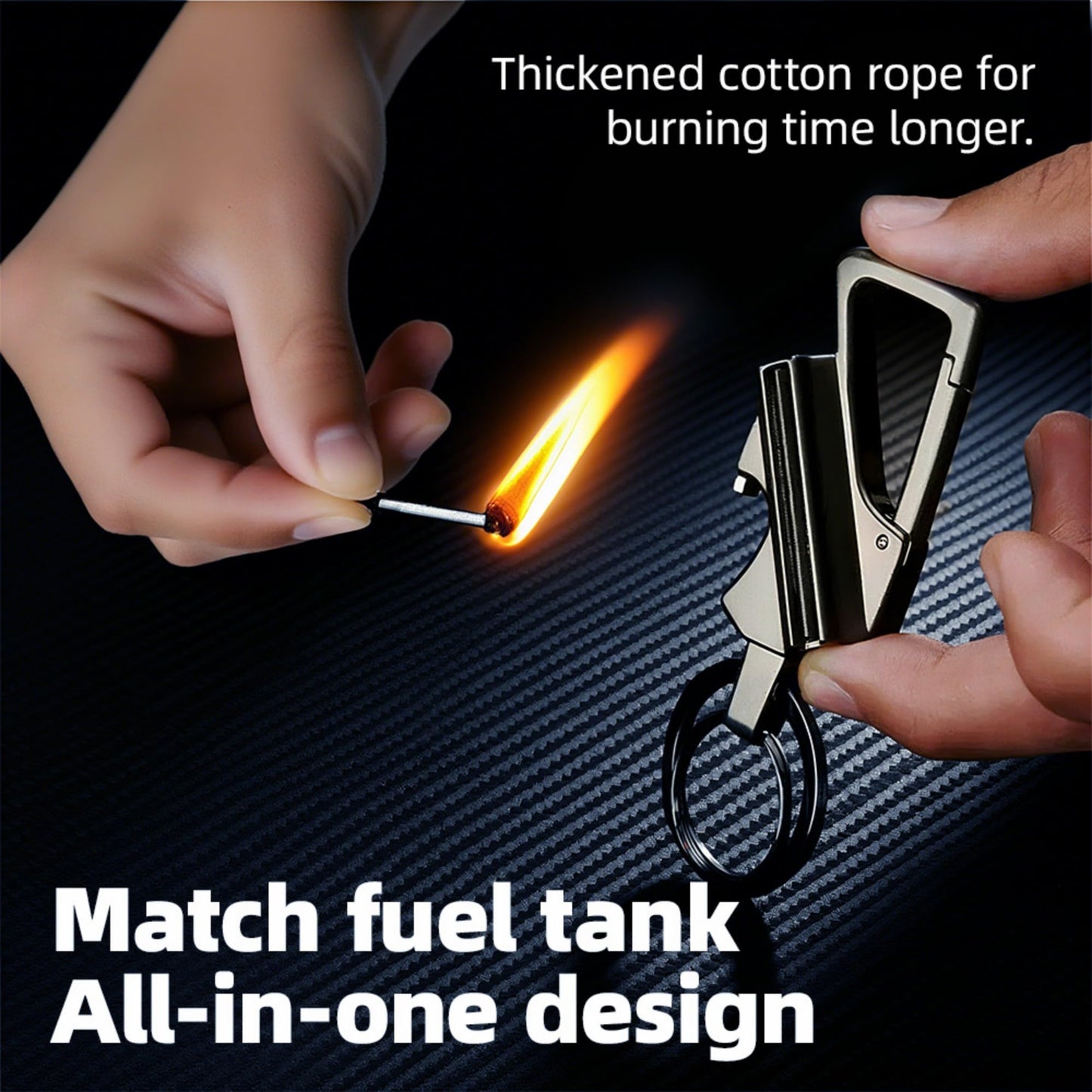 The Infinite Keychain Lighter, Ideal for Outdoor Lovers: Reusable, Multi Keychain, Bottle Opener. Waterproof, Portable—Great for Camping, Hiking, BBQ, Survival, Ligniting Adventures.No Kerosene(1Pc)