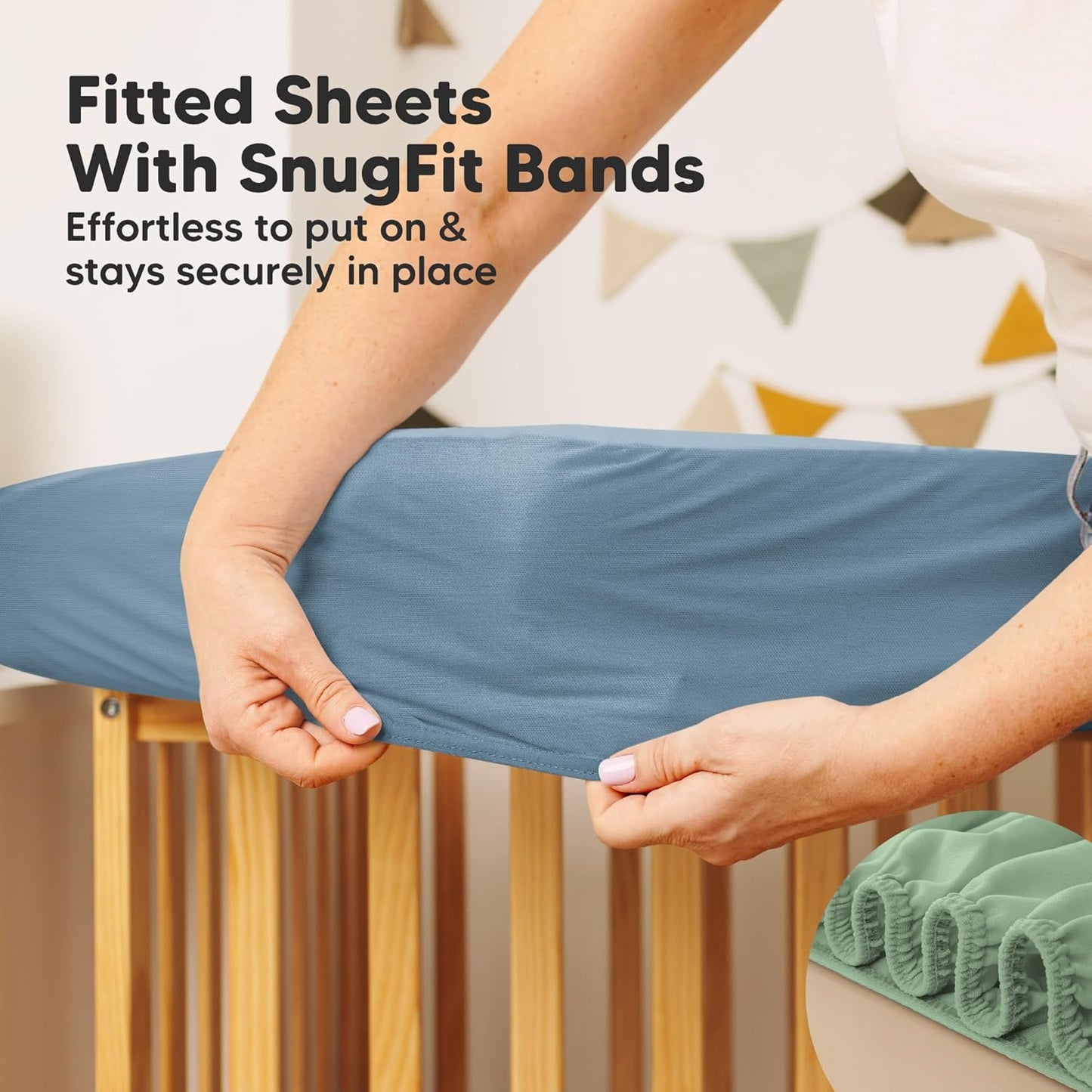Skiennix 2-Pack Waterproof Crib Mattress Protector - Soft Quilted Cotton, 52" x 28", Machine Washable, Easy Fit