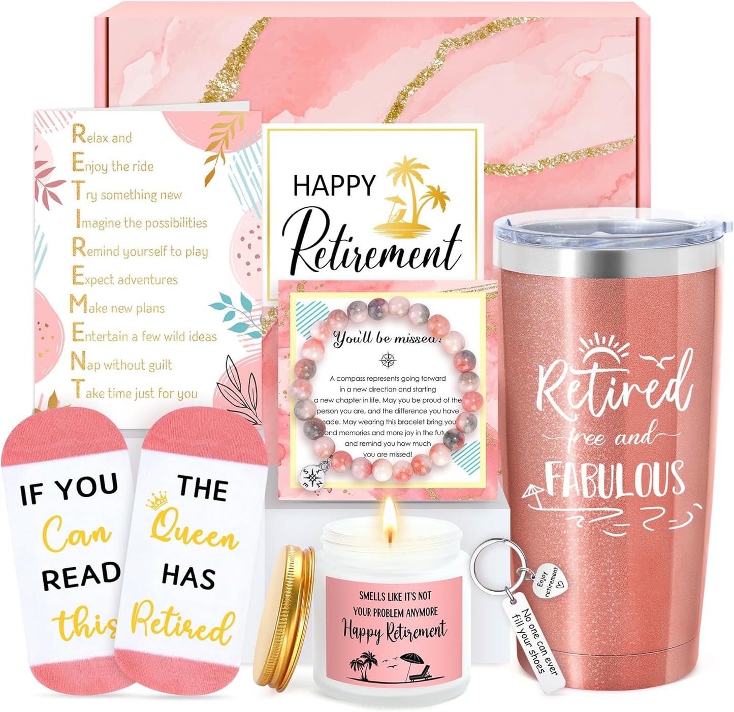Regine Switzerland Retirement Gift Basket - Thoughtful 2025 Gift for Women | Includes 20Oz Tumbler & Socks