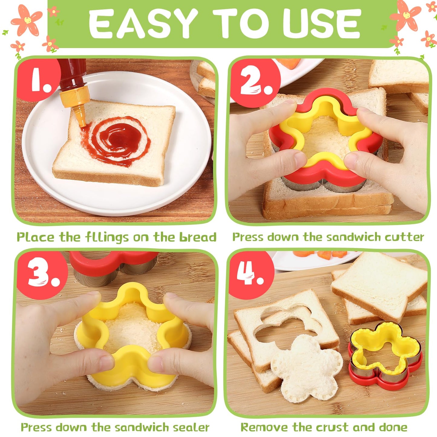 laxizar 6 Pack Sandwich Cutters Cookie Cutters Sandwich Maker Bread Maker Lunchbox 12 Small Cookie Cutters