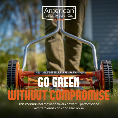 American Lawn Mower Company 14-Inch Push Reel Lawn Mower - 4 Blades, Red Finish