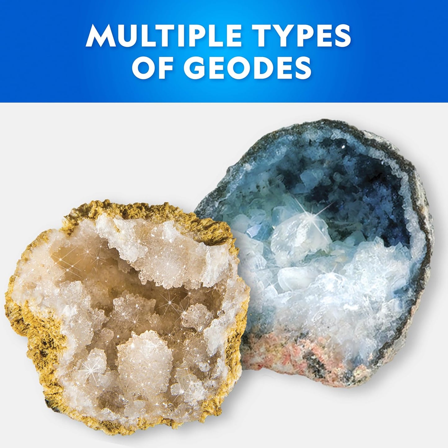 National Geographic Geode Science Kit - Break Open 15 Premium Geodes with Goggles & Stands | Perfect STEM Gift for Kids