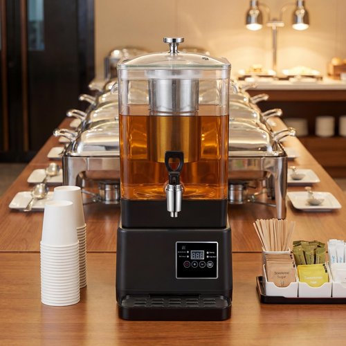 GKFF Tea Maker Machine, 10L 65 Cups Multi Functional Tea Dispenser Pot with Removable Infuser, Hot Water Urn for Flower Blooming & Iced Tea Maker, Catering Large Drink Dispenser, Commercial Tea Urn