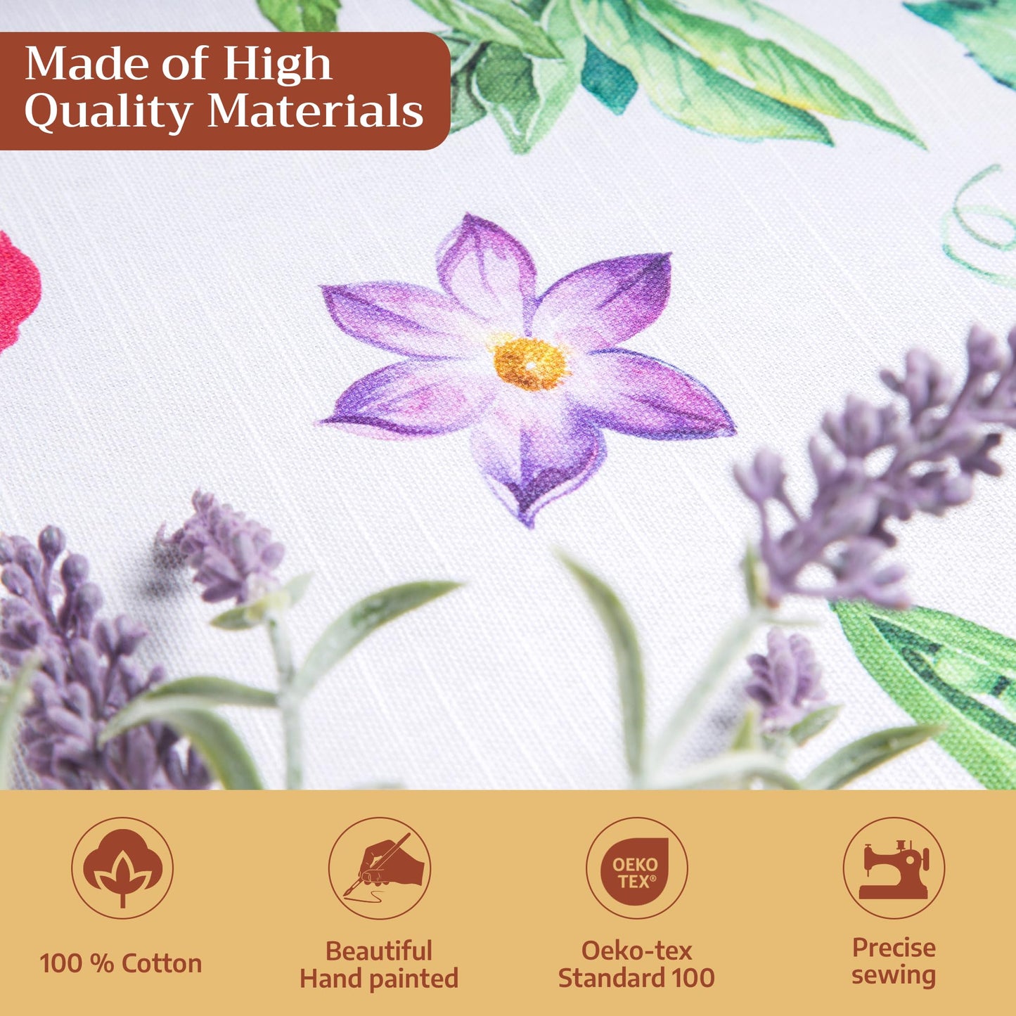 Maison d' Hermine Table Cloth Round Table 100% Cotton 69 Round Inches Tablecloth Reusable Decorative for Dining Kitchen Room Farmhouse Home Gifts for Mothers Day Spring Summer - Giverny