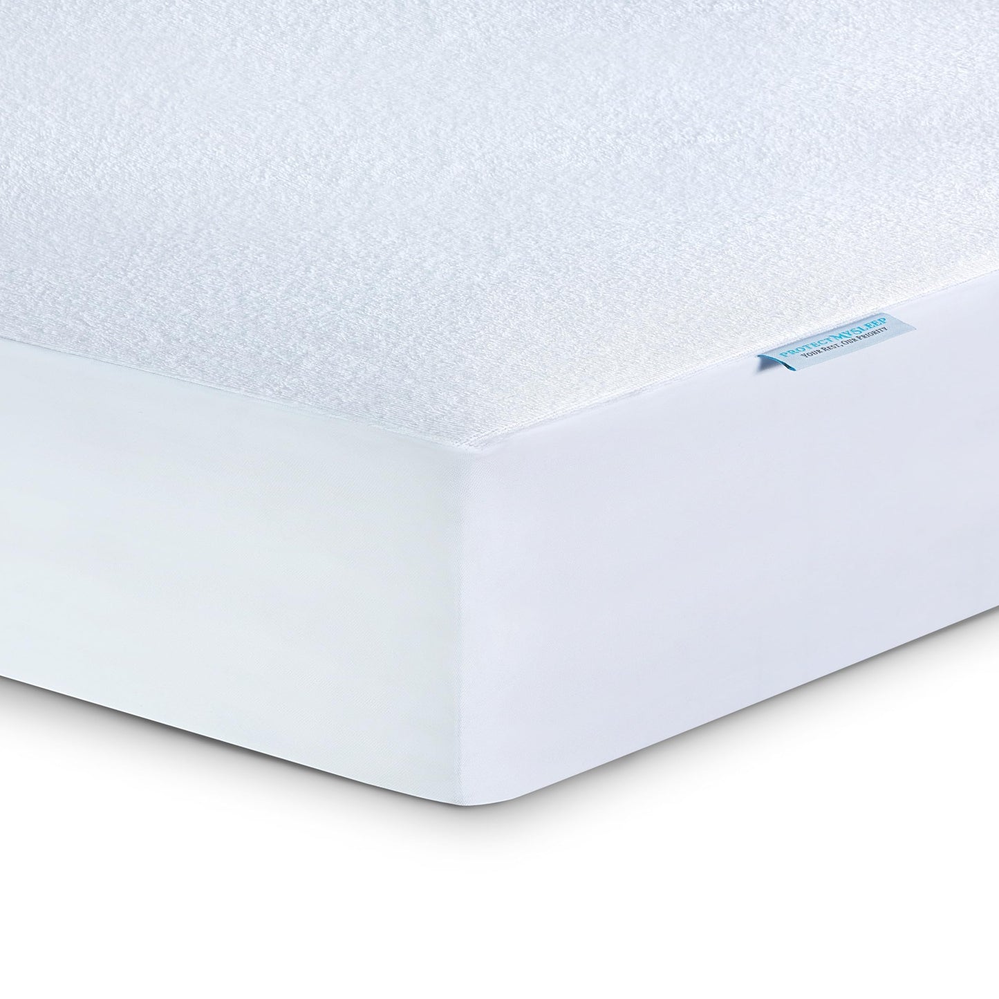 ProtectMySleep® Cotton Terry Mattress Protector - 5-Sided, 100% Waterproof, Hypoallergenic Mattress Cover (Queen)