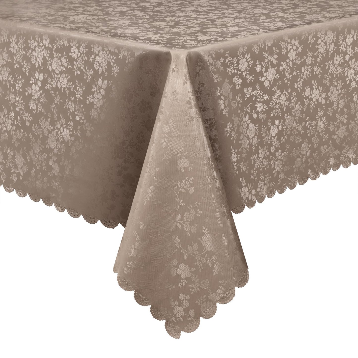Smiry Rectangle Table Cloth, Waterproof Heavy Duty Vinyl Tablecloths, Wipeable Washable Table Cover for Kitchen and Dining Room (Taupe, 60" X 84")
