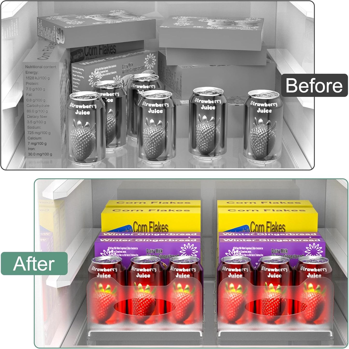 SURETIVIAN Freezer Organizer Rack - 12” Adjustable Fridge Storage with Removable Dividers & Handles | White