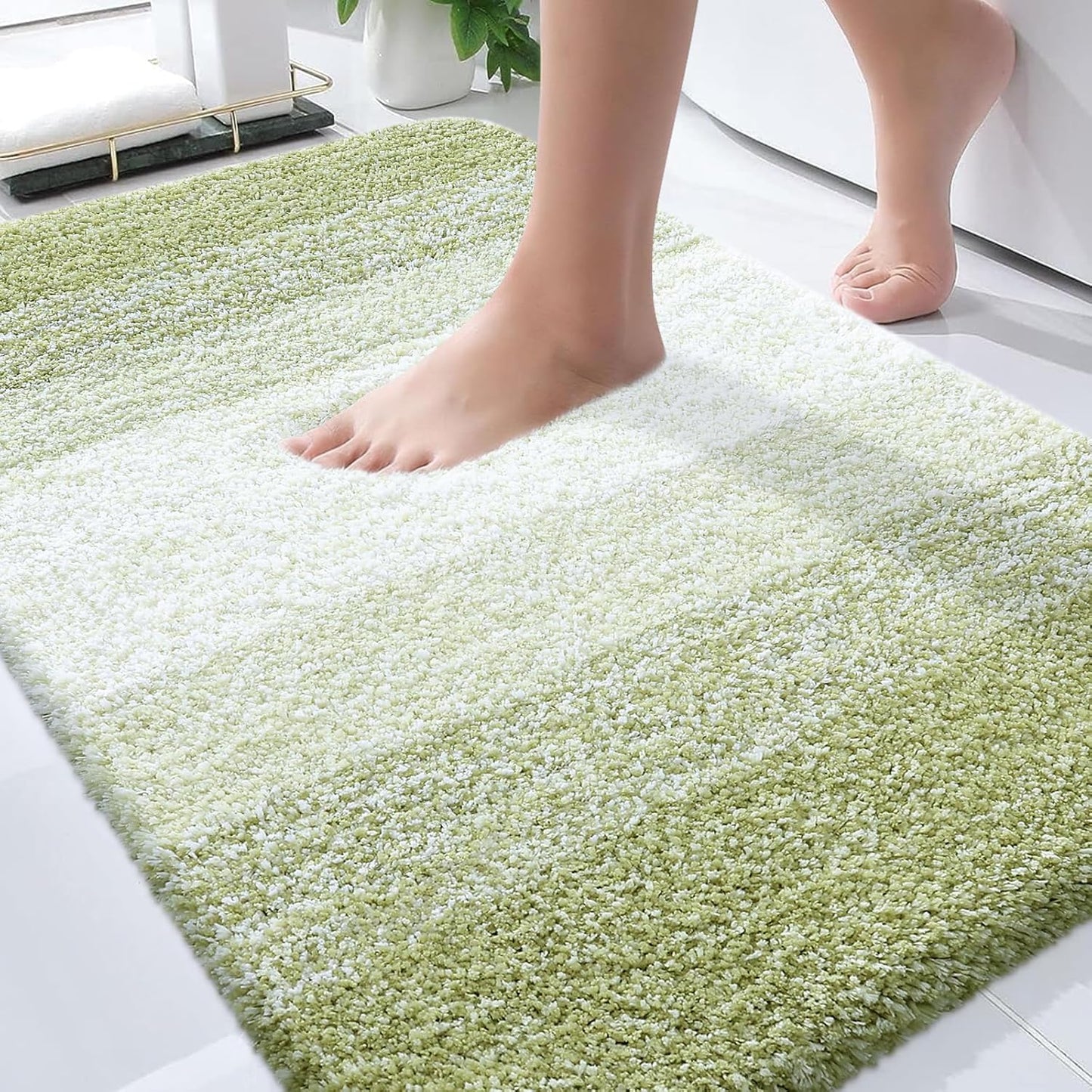 OLANLY Bathroom Rugs - Extra Soft Microfiber Mat, Quick Dry & Machine Washable | 34x21 Mustard Yellow