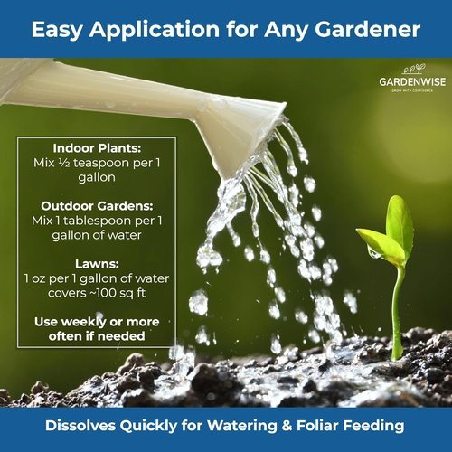 Gardenwise 20-20-20 Water-Soluble Fertilizer - Premium Powder for Indoor & Outdoor Plants, 8 oz