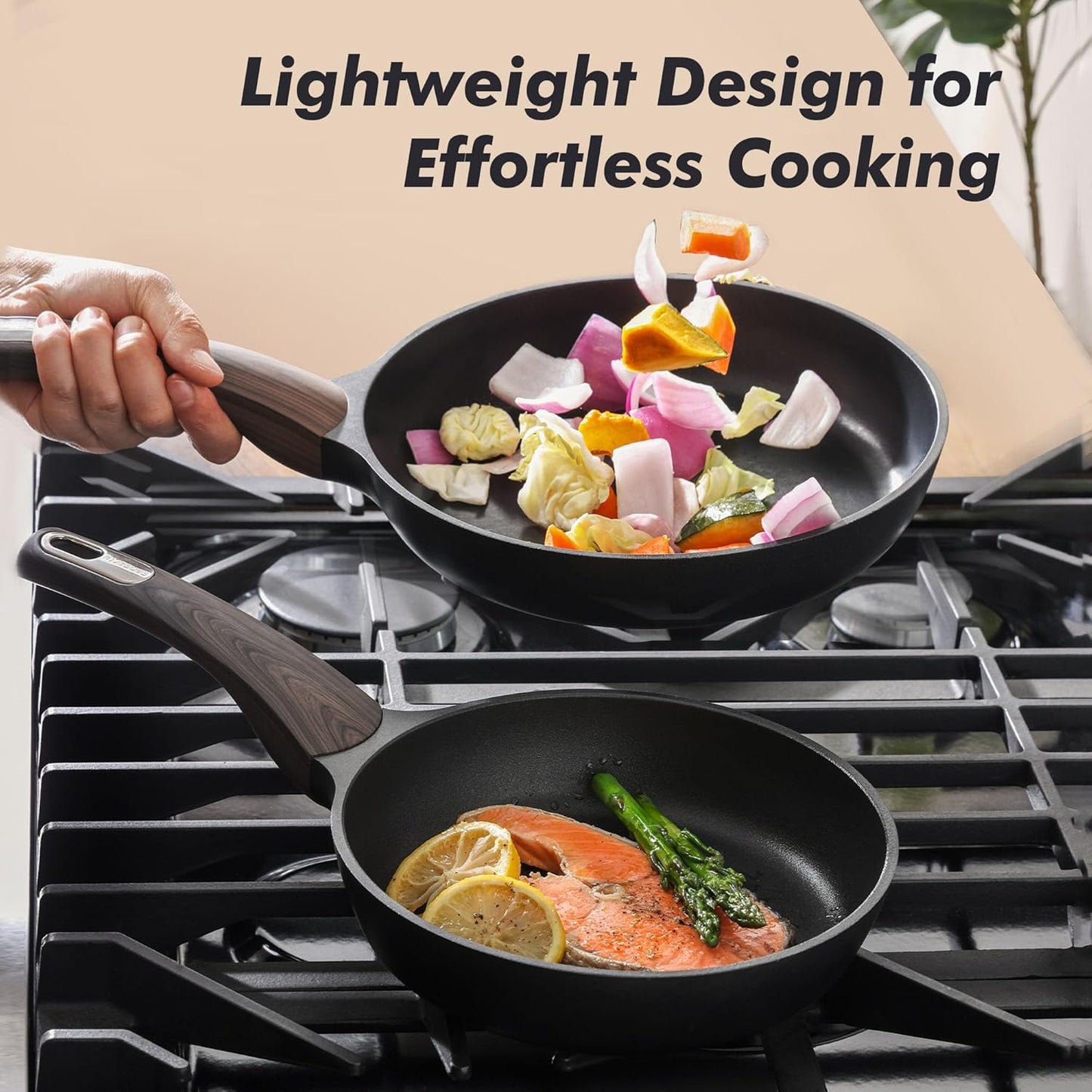 SENSARTE Nonstick Frying Pan - 8-Inch Omelette Skillet, PFOA-Free, Induction Compatible, Black