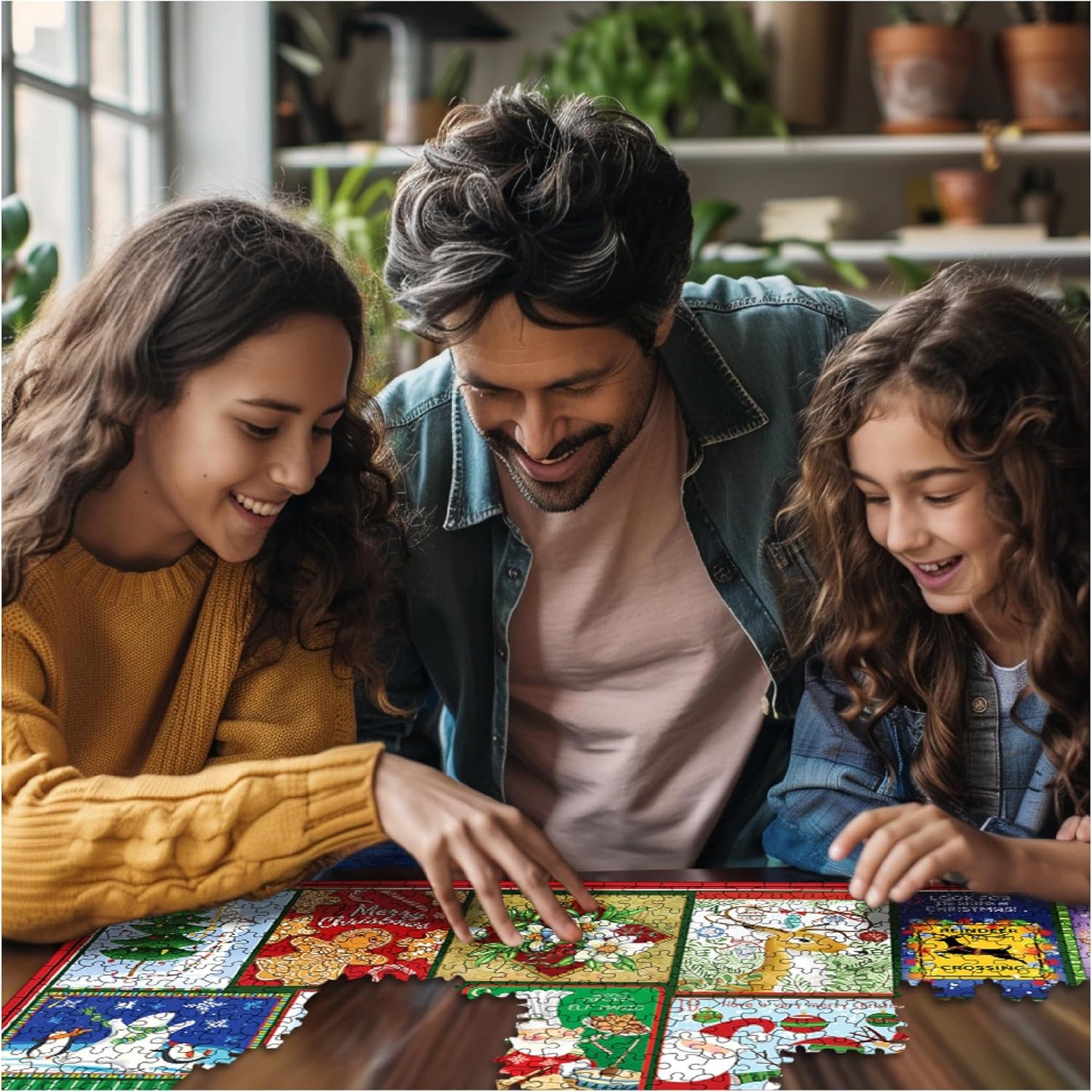 White Mountain 1000 Piece Jigsaw Puzzle - Winter Christmas Holiday Design | Large 24"x30" Pieces