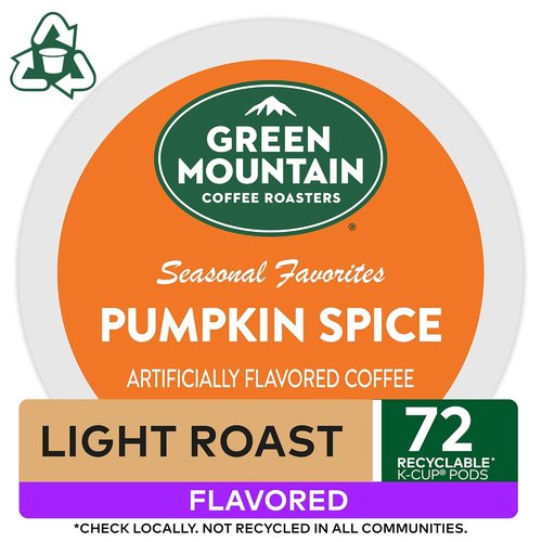 Green Mountain Coffee Roasters Pumpkin Spice Coffee Pods - Seasonal Flavor, 72 Count