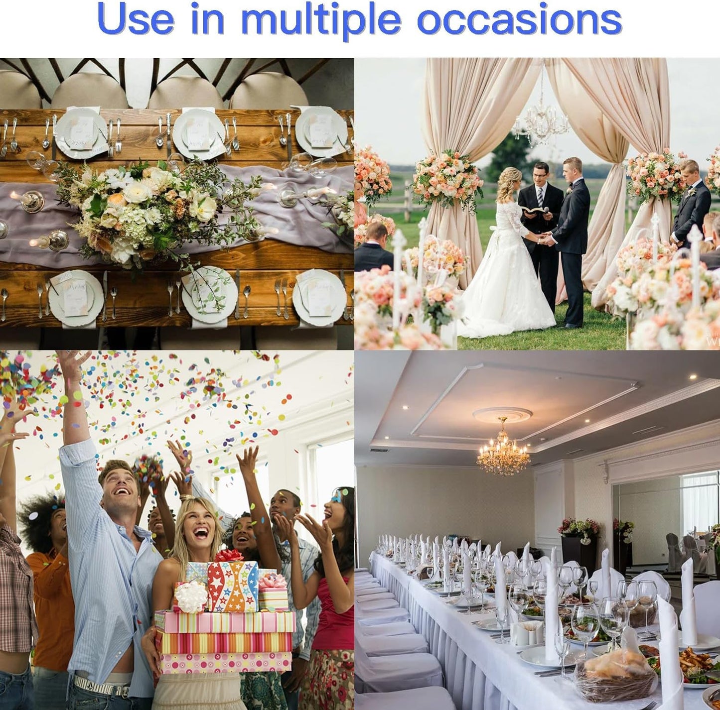 WJWHQ Spandex Stretch Chair Sashes - 100PCS Elastic Covers with Buckle Slider for Weddings & Events | Royal Blue