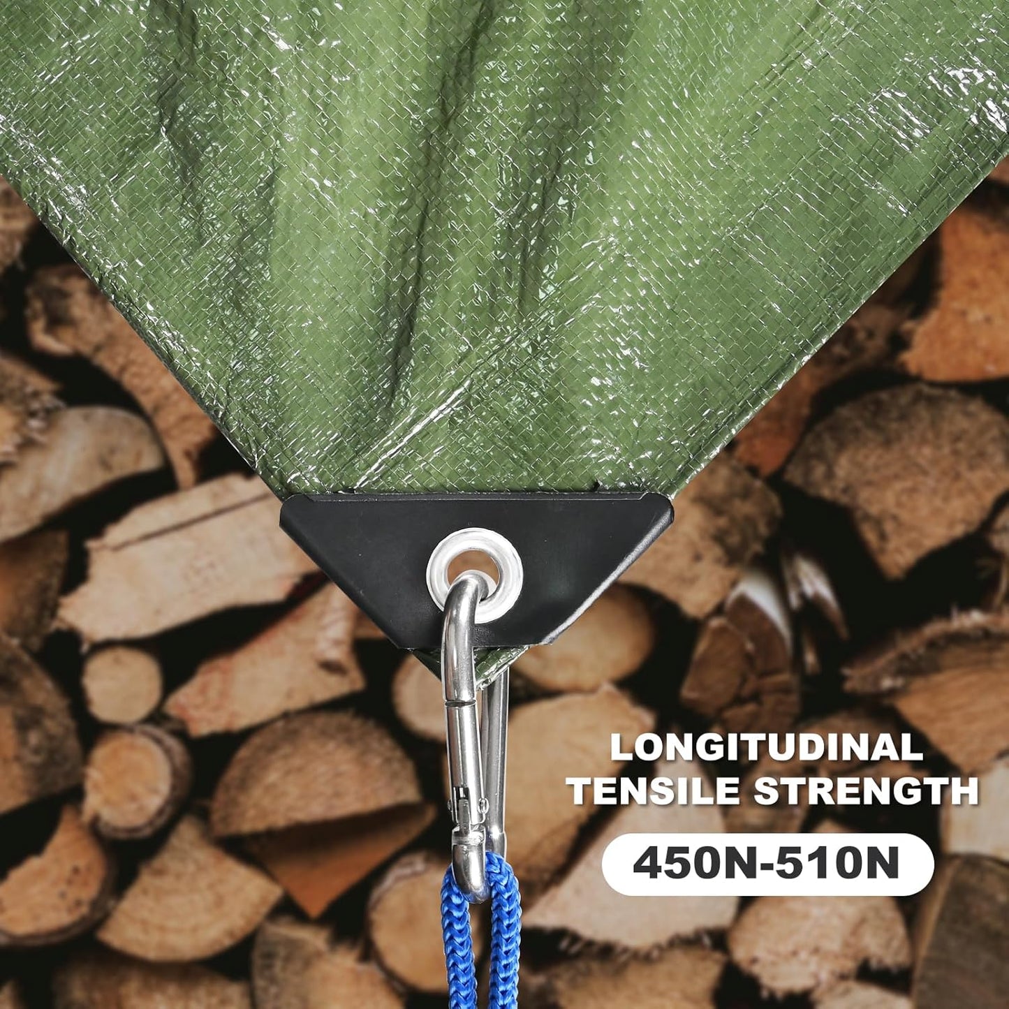 Tarps Waterproof Heavy Duty Blue Tarp Cover - 10x12 Feet, 8 Mil Thick, Metal Grommets for Outdoor Use