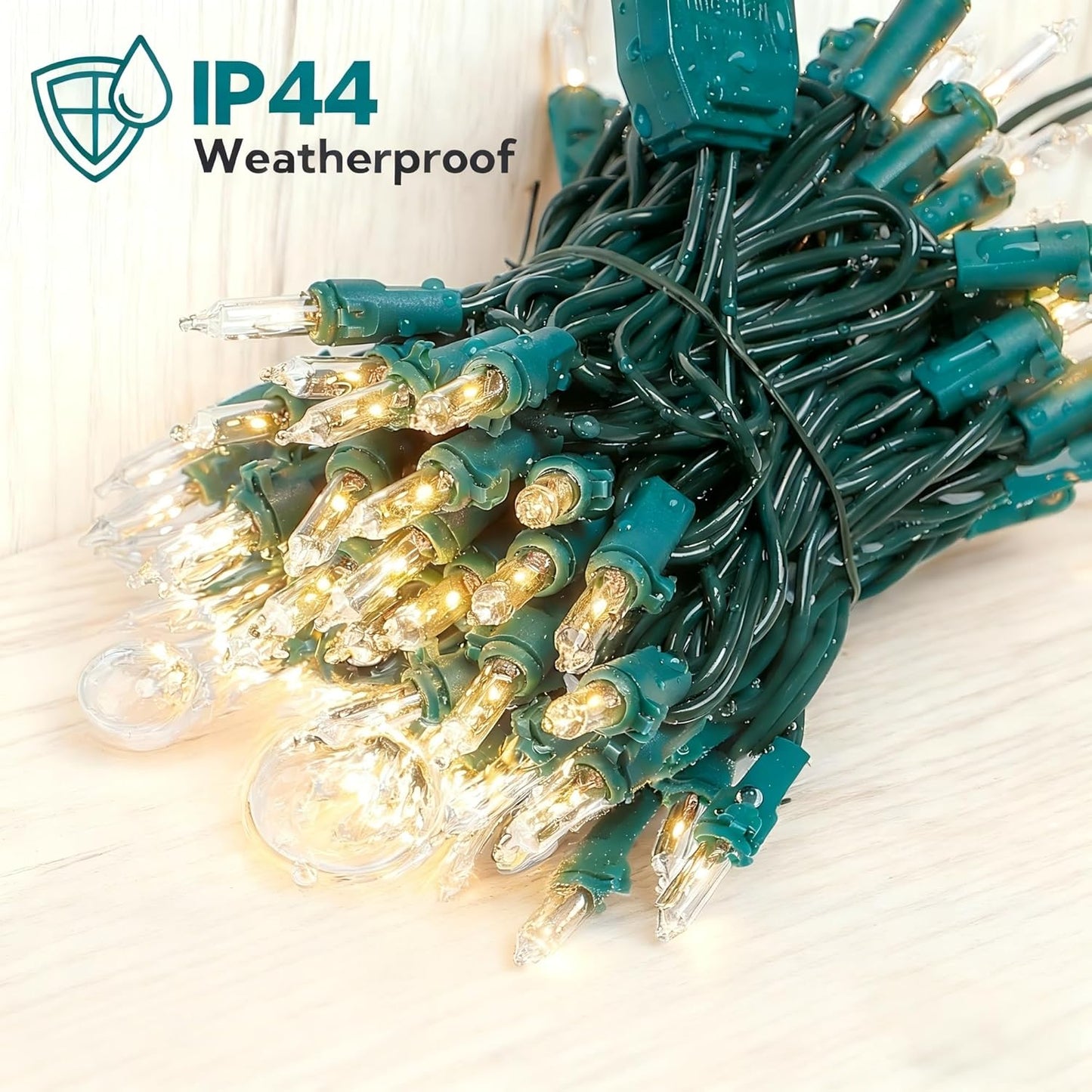 White Christmas Lights - 100 Count Clear Mini String Lights for Festive Home & Patio Decor | 23 Feet
