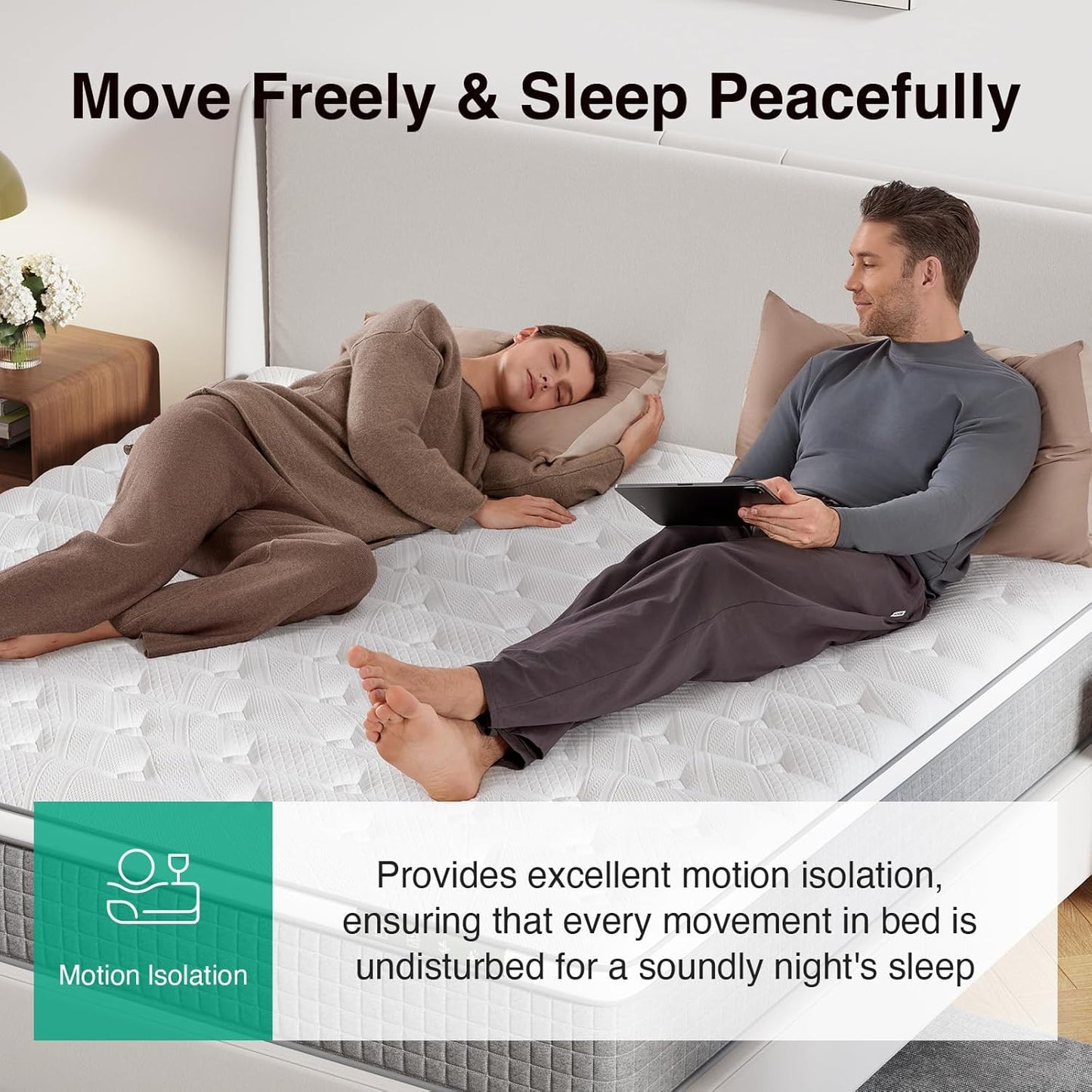 Novilla King Size Mattress - 10 Inch Hybrid Design with Gel Memory Foam & Cool-Touch Cover for Deep Sleep