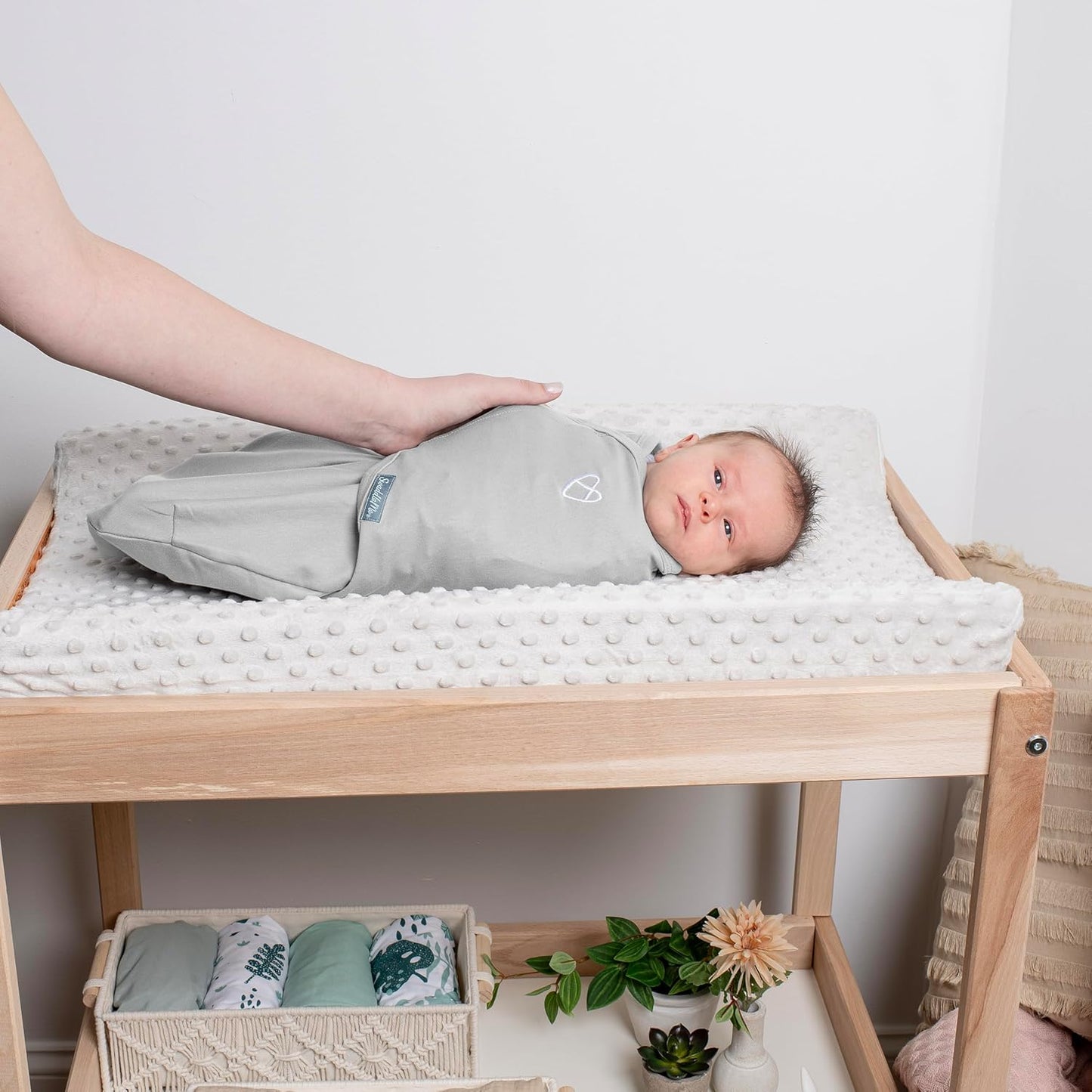 SwaddleMe by Ingenuity Baby Swaddle Blanket - 100% Cotton, 0-3 Months, Improves Sleep & Calms Reflex | 2-Pack, Tropical Dino