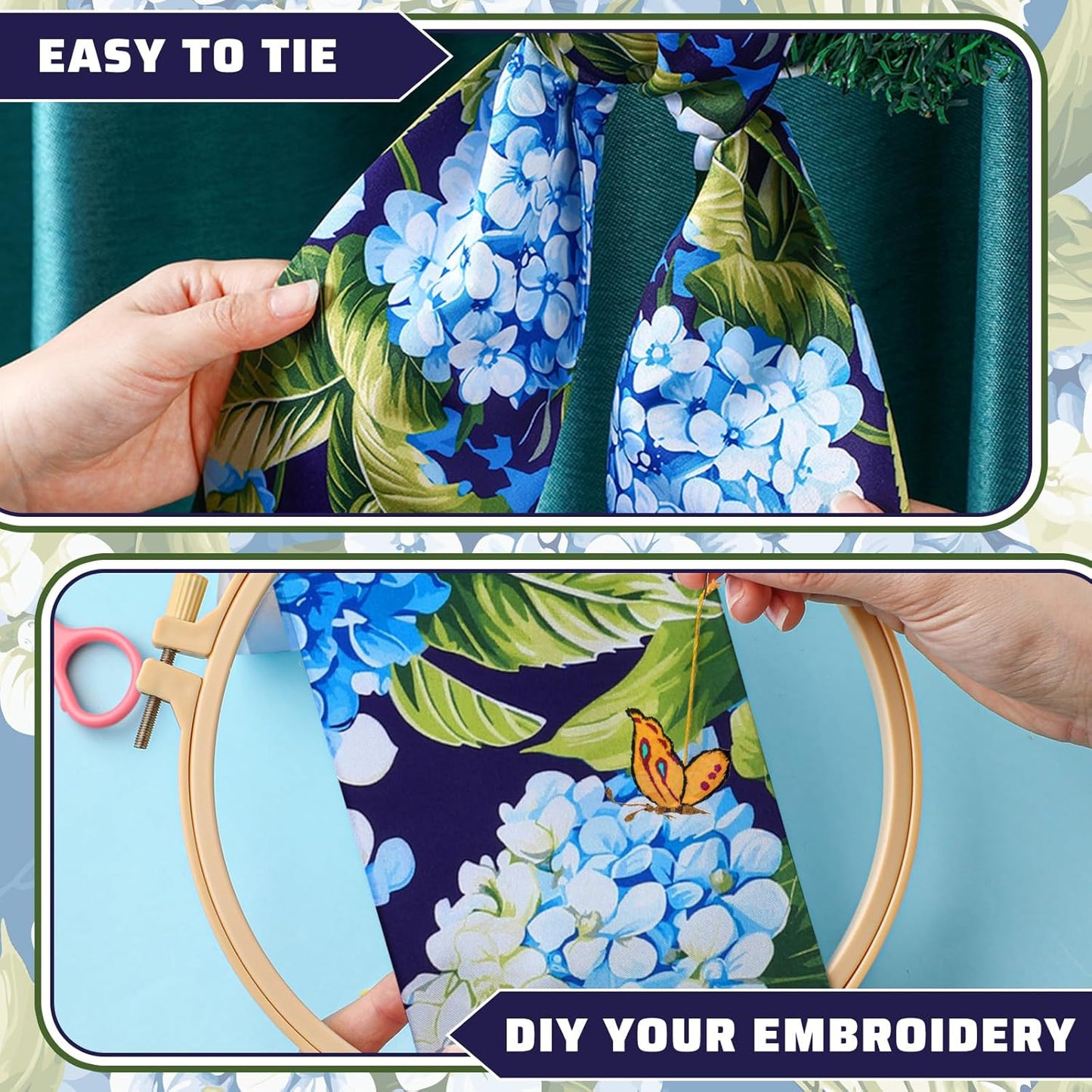 Skiennix Wreath Sash - Satin Blank Sashes for Embroidery | Indoor/Outdoor Home Decor (Blue, Green)