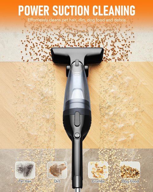 Avvnee Corded Stick Vacuum Cleaner - 15000Pa Strong Suction, Ultra-Lightweight 3lbs, Ideal for Pet Hair & Hard Floors, Black